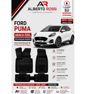FORD PUMA 2019 - 2026 Araca Özel Kauçuk 3D Profesyonel Oto Paspası