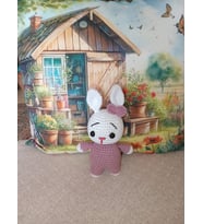 Amigurumi  Sevimli  Miniklerden Pembe Tavşan Sağlıklı Oyuncak El Örgüsü