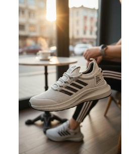 Enoch Ortopedik Ultra Hafif Şeritli Fileli Çoraplı Sneaker Spor Ayakkabı