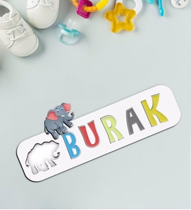 BK Toys Çocuklara Özel İsimli Figürlü Ahşap Eğitici Yapboz Puzzle-20