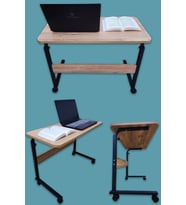 Laptop Sehpası Ve Çalışma Masası Yükseklik Ayarlı Tekerlekli Oval Kenar 70*40