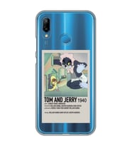 Huawei P20 Lite Uyumlu Tom ve Jerry Desenli Şeffaf Telefon Kılıfı