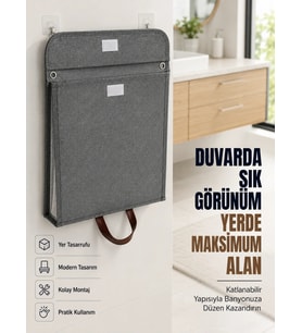 Katlanır Duvar Askılı Çamaşır Sepeti Geniş İç Hacimli Banyo Düzenleyici