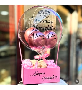Pembe Ayıcıklı Balon Kutusu