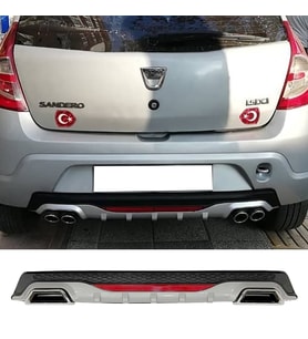 Dacia Sandero Gri Difüzör Difizör Kare Egzoz Görünüm Reflektörlü