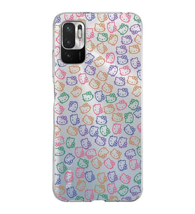 Xiaomi Redmi Note 10 5G Uyumlu Kapak Hello Kitty Tasarımlı Şeffaf Silikon Kılıf