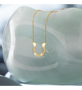 Kişiye Özel Şık At Nalı İsim Kolye 925K Gümüş (Gold)