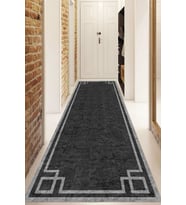 Dijital Baskılı Kaymaz Taban Yıkanabilir Modern Yolluk Ve Koridor Halısı NDU-HT-364 (Antrasit)