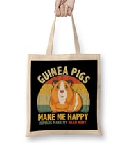 Guinea Pigs Make Me Happy Humans Make My Head Hurt Bez Çanta Uzun Saplı