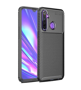Realme 5 Pro Karbon Desenli Negro Silikon Kılıf (Siyah)