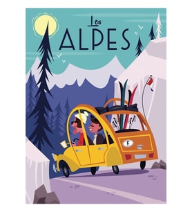 Les Alpes poster Tablo Ahşap Poster Dekoratif