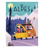 Les Alpes poster Tablo Ahşap Poster Dekoratif