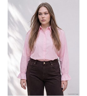 LCWAIKIKI Curve Pembe Büyük Beden Poplin Kadın Gömlek