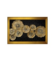 Soyut Şekiller Motifli Kanvas Tablo 80 x 110 cm Gold Çerçeve