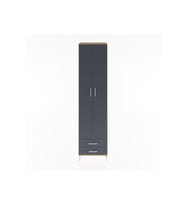 Hyperion Dolap 6 Raflı 2 Çekmeceli 2 Kapaklı 60x44x243 Çam-Antrasit