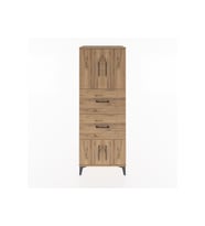 Hyperion Dolap 2 Raflı 2 Çekmeceli 4 Kapaklı 60x44x163 Çam-Çam