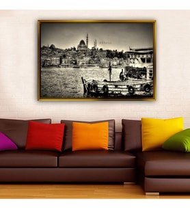 Altın Çerçeveli dekoratif tablo l1739 (Gold)