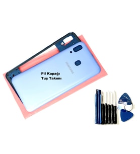 Samsung Galaxy A30 A 305 Full KASA Arka Pil Batarya Kapağı (TAMİR SETİ) MAVİ
