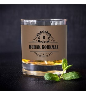 Kişiye Özel Vizon Deri Kaplama Orijinal Viski Bardağı