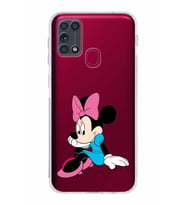 Samsung Galaxy M31  Kamera Korumalı Kapak Minnie Mouse Tasarımlı  Şeffaf  Kılıf
