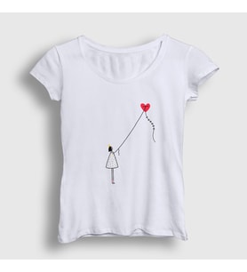 Presmono Kadın Beyaz Kite Girl Uçurtma T-Shirt 288401tt