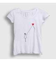 Presmono Kadın Beyaz Kite Girl Uçurtma T-Shirt 288401tt