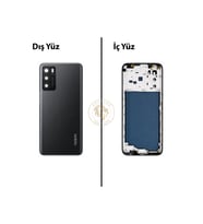 Oppo A16 Siyah Uyumlu Lensli Orta Kasa Full Kasa Kapak Gövde Housing