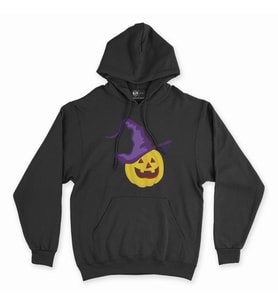 Bal Kabağı Hallowen Siyah Kapşonlu Sweatshirt Hoddie