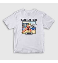 Presmono Unisex Çocuk Beyaz Ken Oyun Street Fighter T-Shirt 405238tt