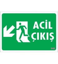 Pvc Levha quot;Acil Çıkışquot; 17,5*25 cm