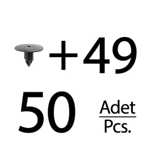 Renault ve Dacia için Davlumbaz Klips- 50'li