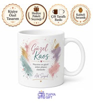 Beautiful Mess Temalı Güzel Kaos Çay Kupası Özel Tasarım Baskılı Hediye Bardak
