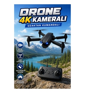 E99 Pro 4K HD Kameralı Katlanabilir Gövdeli APP Kontrollü Uzaktan Kumandalı Drone