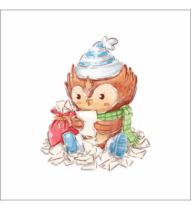 Mektup Okuyan Baykuş Sticker Duvar Sticker 30x20 CM