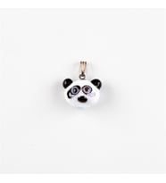 Murano Cam Panda Kafası Kolye Ucu