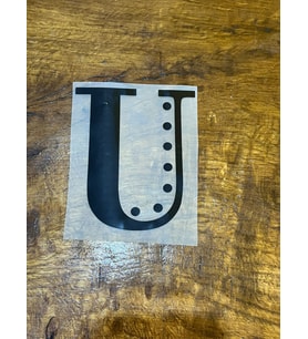11X9 CM ÜTÜ İLE YAPIŞAN U HARFİ ARMA TRANSFER BASKI
