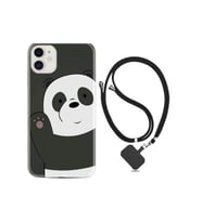 Apple Iphone 13 Kılıf Silikon Desen Boyun Askılı Hello Panda 1709