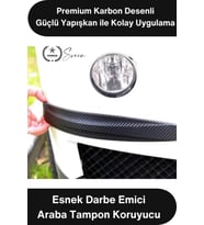 #TamponKoruma Esnek Darbe Emici Oto Stil Çizilme Önleyici Araba Tampon Koruyucu Karbon Desenli Siyah