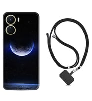 Vivo Y16 Kılıf Resimli Boyun Askılı İpli Desenli Silikon Series Midnight Moon 1802