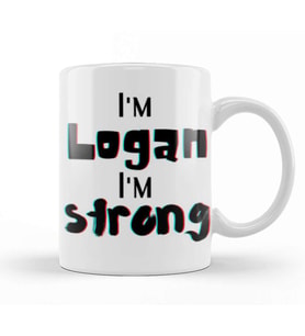 Logan Name personalized Custom Vintage Retro Rainbow Design Gift Baby Gift For Him Kupa Bardak Porselen
