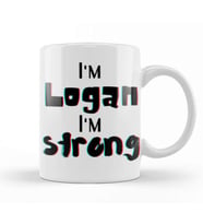 Logan Name personalized Custom Vintage Retro Rainbow Design Gift Baby Gift For Him Kupa Bardak Porselen