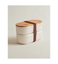 Magou 2'li Ahşap Kapaklı Lunch Box - 2x1000 ml