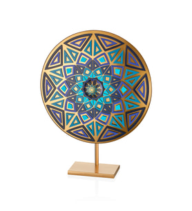 Decorium Triangle 28 cm Ayaklı Dekoratif Çok Renkli Cam Pano 9-03010546 (Karışık)