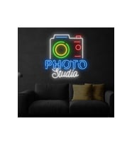 PHOTO Studio Yazılı ve Şekilli Neon Tabela