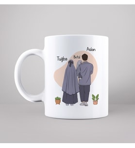 Aile Anne & Baba & Çocuk Tasarımlı Kupa Kişiye Özel