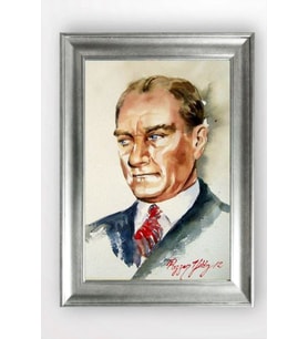 Gümüş Çerçeveli Atatürk Tablo cv1020