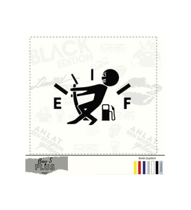 Oto Yakıt Depo Kapağı Sticker Siyah 15 Cm