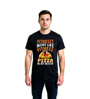 Erkek Mizah Baskılı Tişört Pizza Temalı Grafik Desen Rahat Kesim Kısa Kol Yuvarlak Yaka Günlük Giyim