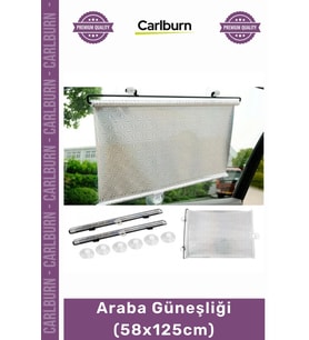 #OtoGüneşlik Makaralı Otomatik Yan Cam Arka Cam Güneş Koruyucu Pratik Siyah Araba Güneşliği 58x125cm