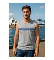 Erkek %100 Pamuk Bisiklet Yaka Çapa Baskılı Kolsuz T-shirt